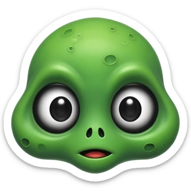 tiny alien head really scary sticker