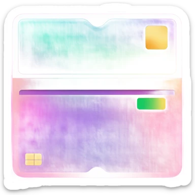 Vaporwave color themed credit card emoji, DO NOT INCLUDE NUMBERS OR TEXT sticker