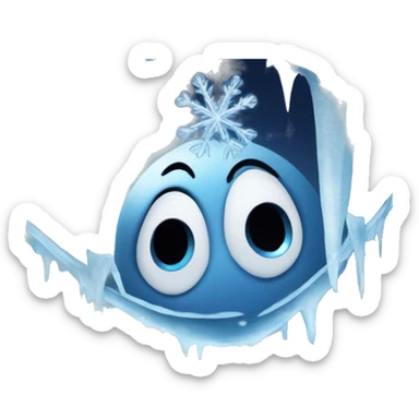 Frozen moon with icicles  sticker