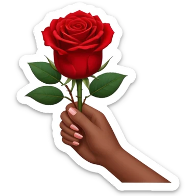 Flower 🌹in hand whiteout face  sticker