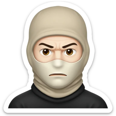 angry man in balaclava sticker