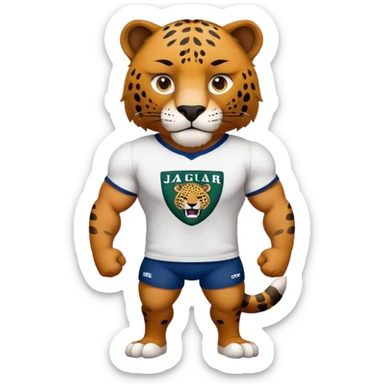 Jaguar wearing alumni rugby club t shirt  sticker