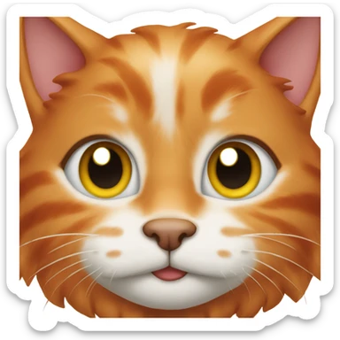 ginger cat with bright red nose sticker