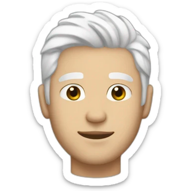 caucasian man 23 years old with dye white hair sticker