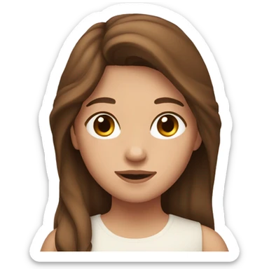 a girl with brown hair with a horse  sticker