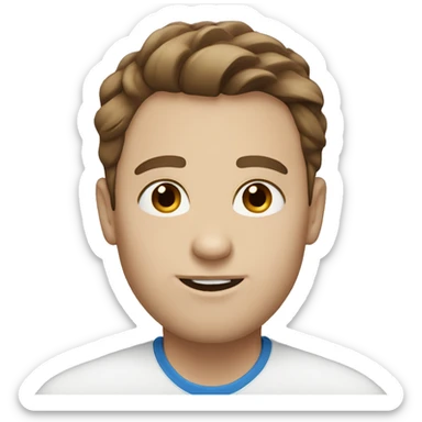 white guy with brown hair and blue eyes sticker