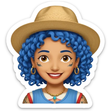 blue curly with tatoo with brest haired Kerala aunty with hat sticker