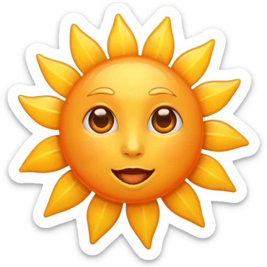 Orange heart sun sticker