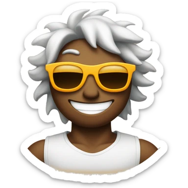 I ned a happy sun with biceps and sunglasses and a smile sticker