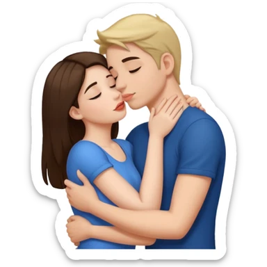 Girl kissing her boyfriend while her arms around her neck and his hands on her ass sticker