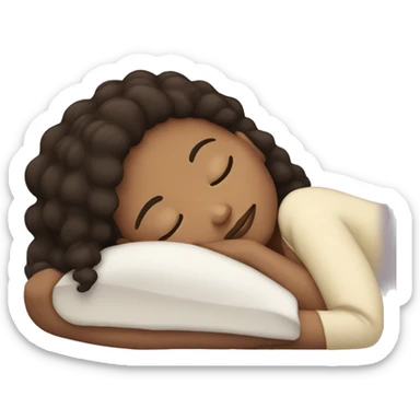 dark brown hair girl sleeping with a lightskin  sticker