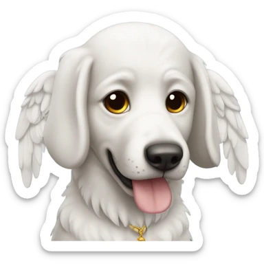 Perro con alas de ángel sticker