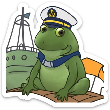 bufo on a ship sticker