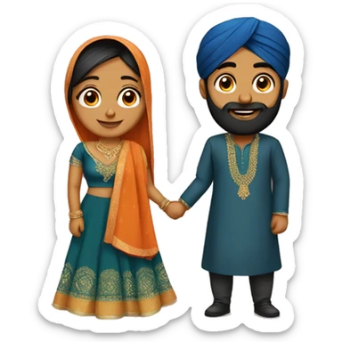Punjabi couple sticker