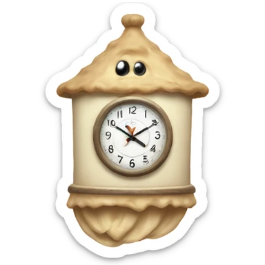 Cozy cream retro wall clock sticker