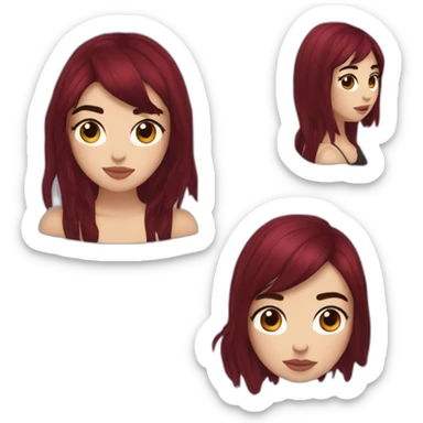 Dua Lipa with dark red hair sticker