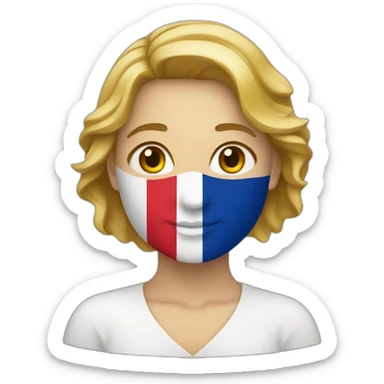Woman with france flag sticker