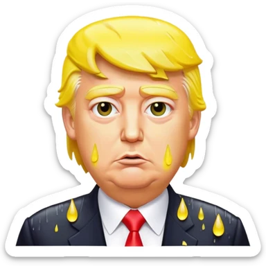Trump soaked by yellow rain  sticker