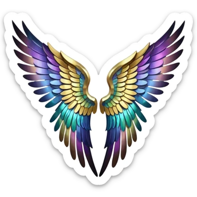 can you generate 6 unique angel wings designs? just the wings - no body, head, or feet necessary sticker