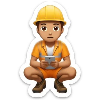 Crouched inside a tunnel working sticker