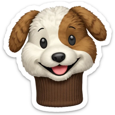 dog sock puppet sticker