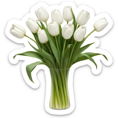 white tulip bouquet  sticker