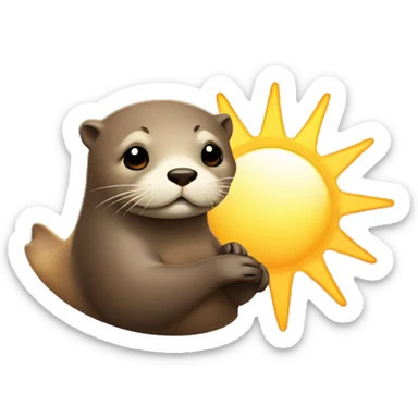 Otter with a sun sticker