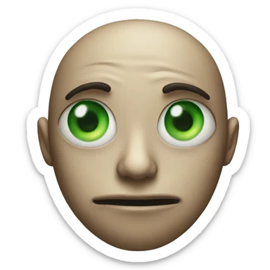 deformed dark sphere with green eyes sticker