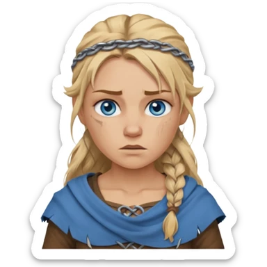 Viking female slave with blue eyes  sticker
