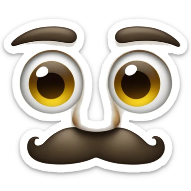 Squinty eyes with mustache sticker