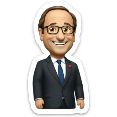 Francois Hollande heureux sticker