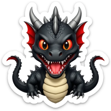 black Welsh dragon in heraldic style sticker