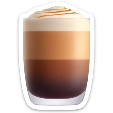 Small 4.5 ounce Gibraltar glass with cortado espresso drink, smooth gradient from light brown on top to darker at bottom, no white froth, just smooth milk and espresso integration sticker