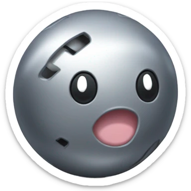 Gray Metal cute Kirby ball driving on 4 car wheels sticker