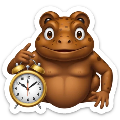bufo adjusts clock to 4 o clock sticker