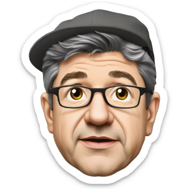 Jean Luc Mélenchon avec une casquette  sticker
