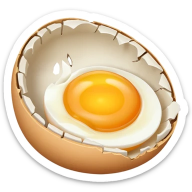 Cracked egg with no yolk sticker