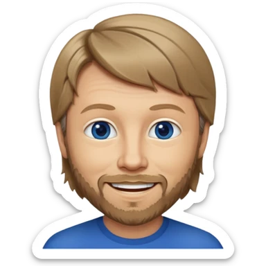 Björn Ulvaeus with dark blue eyes, dark blonde hair sticker