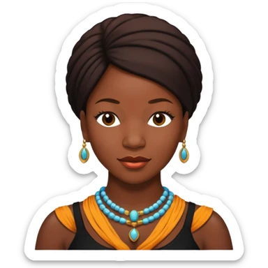 India Arie with dark brown hair sticker