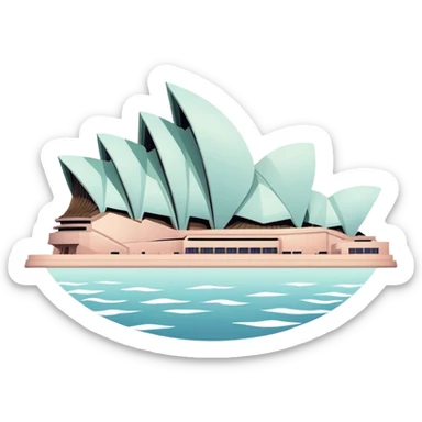Sydney Opera House with gentle pastel colors, not vibrant sticker