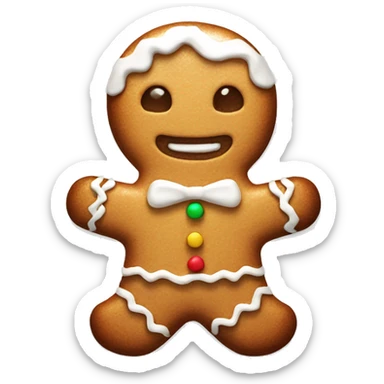 A gingerbread man with only white frosting cute and adorable  sticker