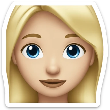 Cute woman with straight blonde hair and blue eyes sticker