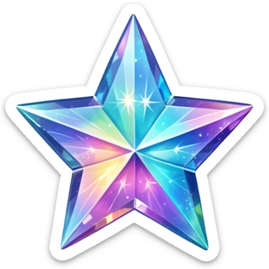 hd detailed glittering holographic star shaped crystal sticker