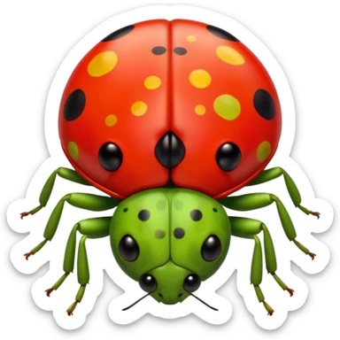 lime cute ladybug sticker