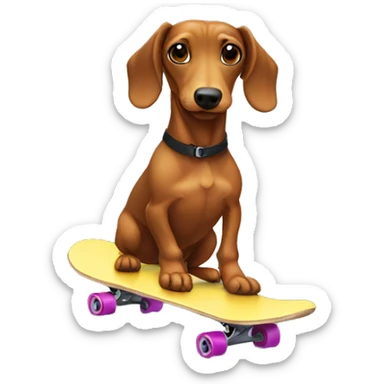 Teckel qui fait du skate  sticker