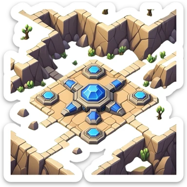 StarCraft-inspired, isometric RTS rugged terrain tile sticker