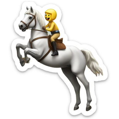 A horse is jump from the pyramyds  sticker