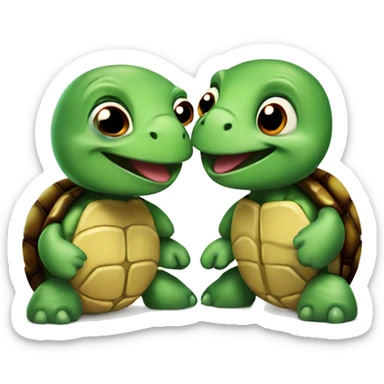 Turtles gossiping  sticker