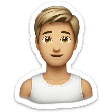 Garçon de 15 ans grand blanc au cheveux brun court sticker