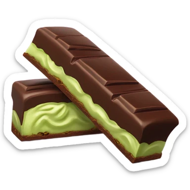 chocolate bar with pistachio filling sticker